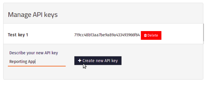Create a new API key